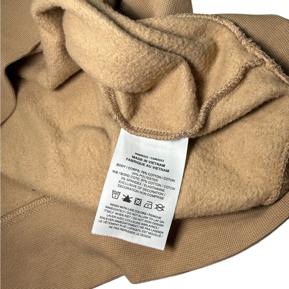 Nike Air Jordan Men’s Small Holiday Fleece Crew Sweater Beige - Picture 5 of 6